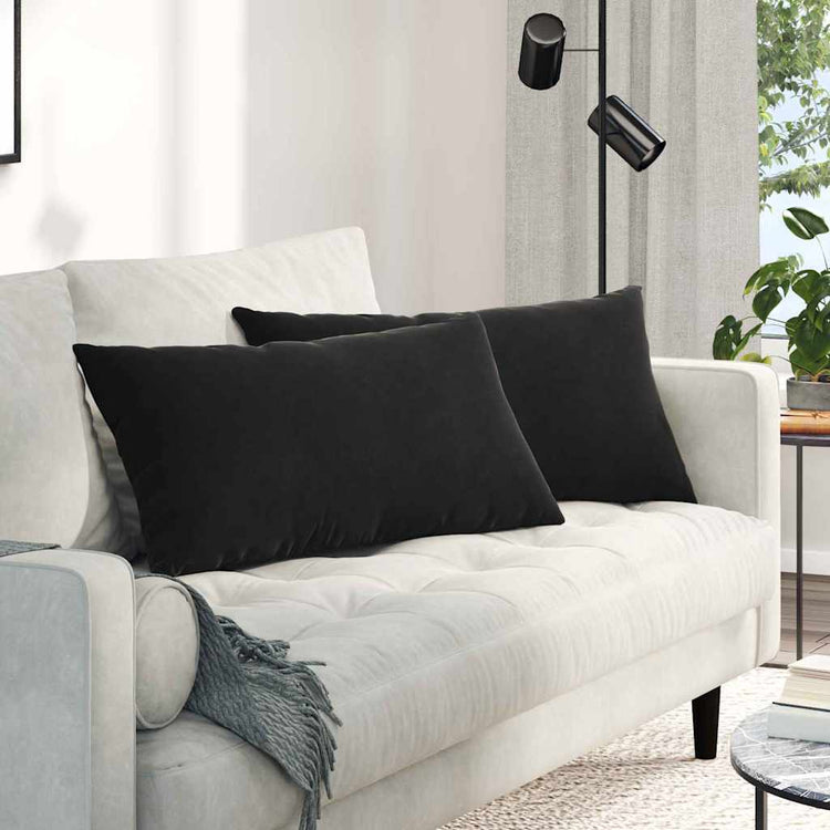 VidaXL coussins de canapé 2 pièces noir 80 x 40 cm tissu corde