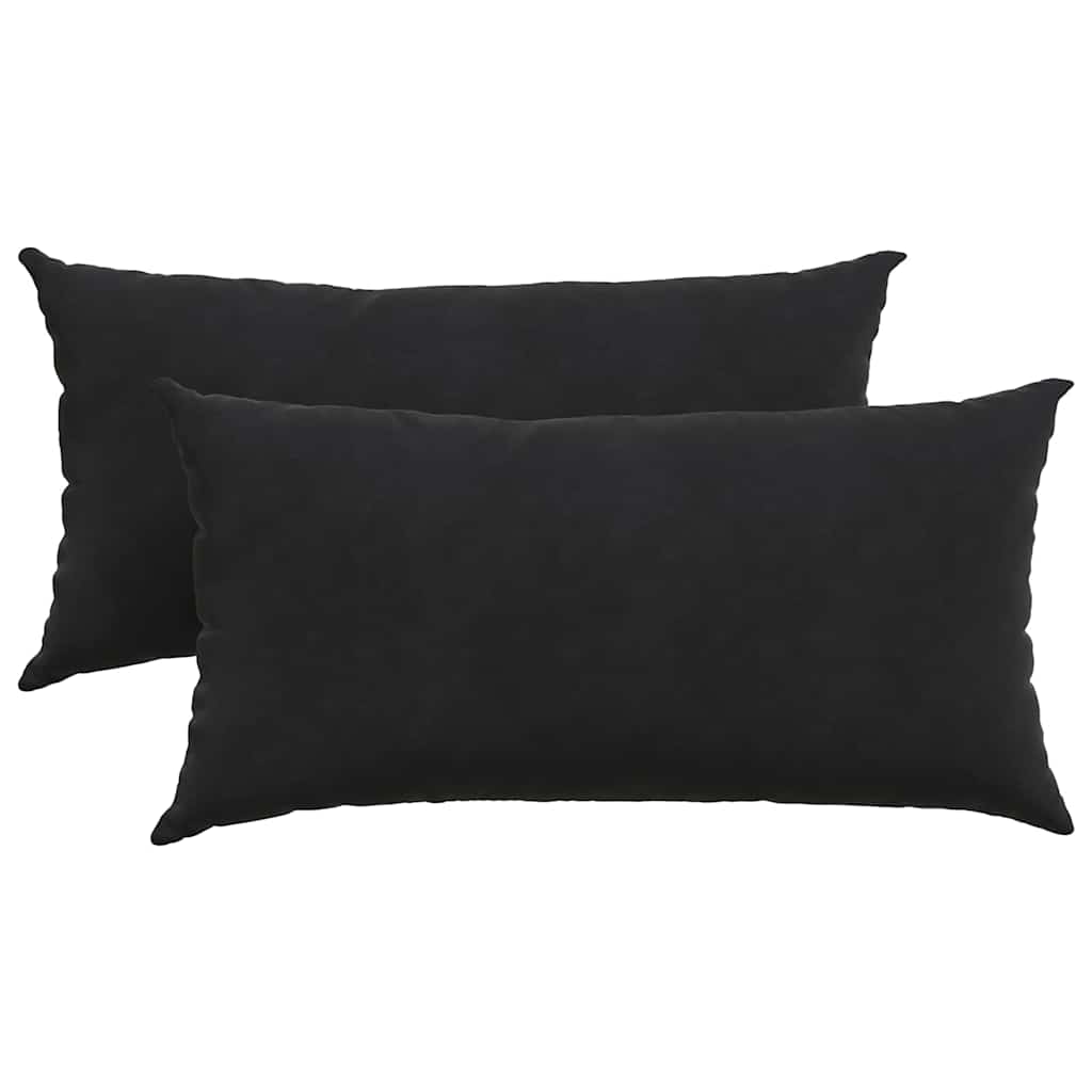 VidaXL coussins de canapé 2 pièces noir 80 x 40 cm tissu corde