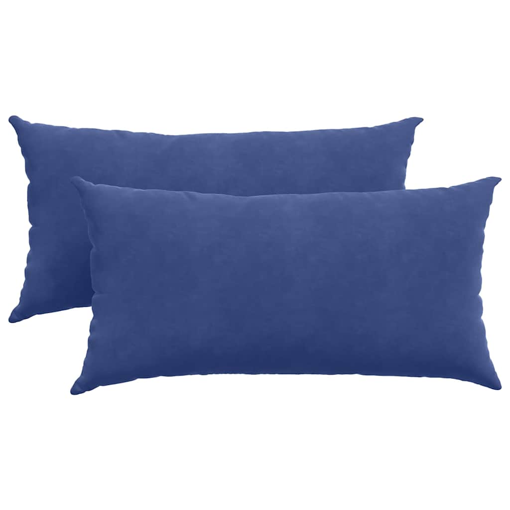 VidaXL coussins de canapé, 2 pièces, bleu police, tissu corde 80 x 40 cm