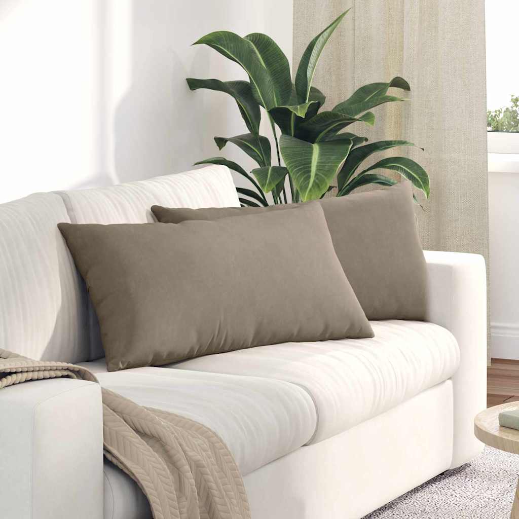 VidaXL coussins de canapé 2 pièces tissu taupe 80 x 40 cm