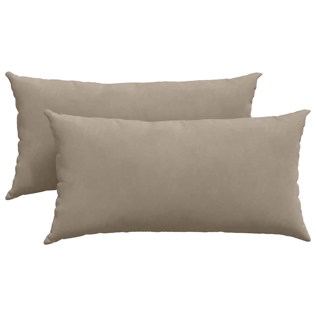 VidaXL coussins de canapé 2 pièces tissu taupe 80 x 40 cm