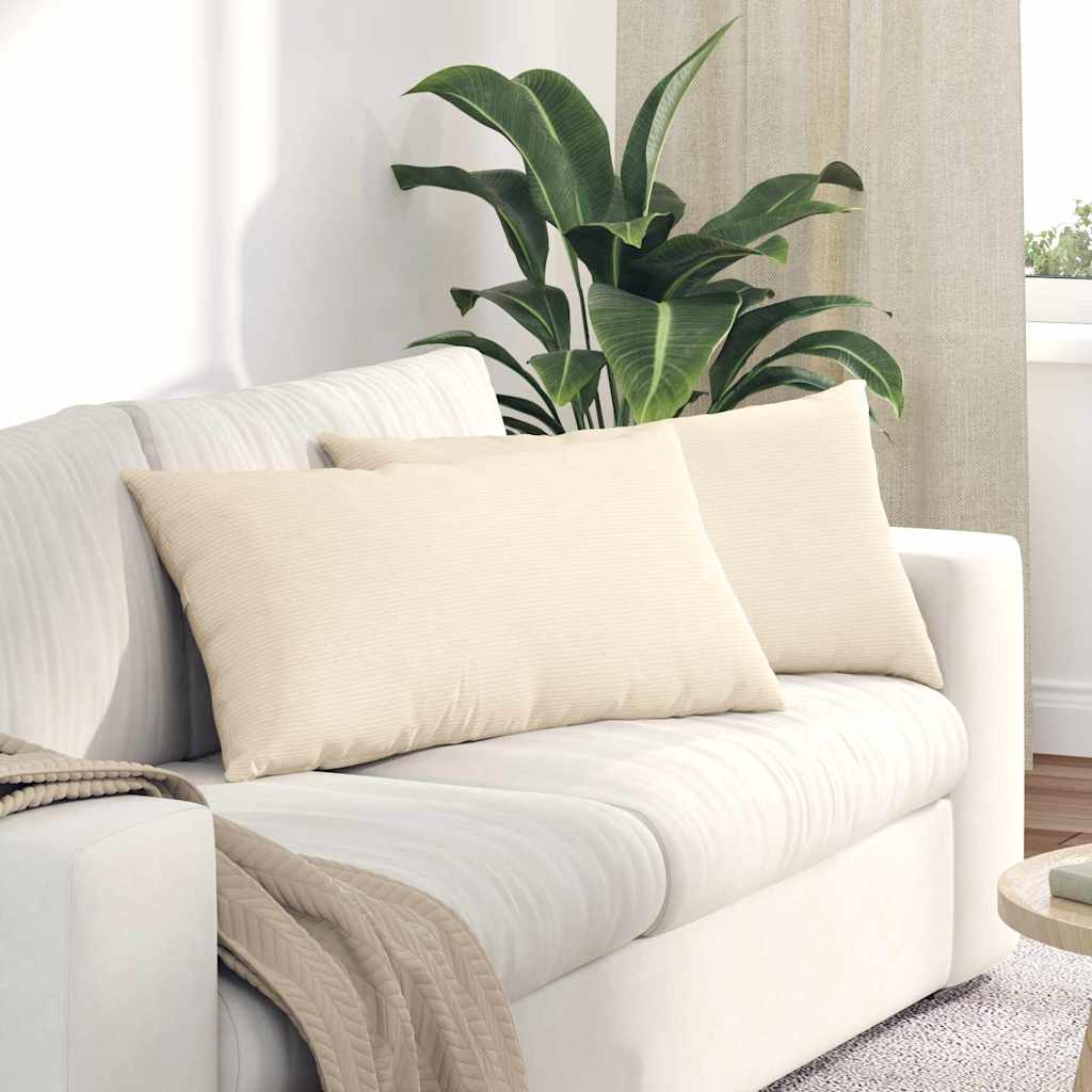 VidaXL coussins de canapé 2 pièces crème 80 x 40 cm tissu corde