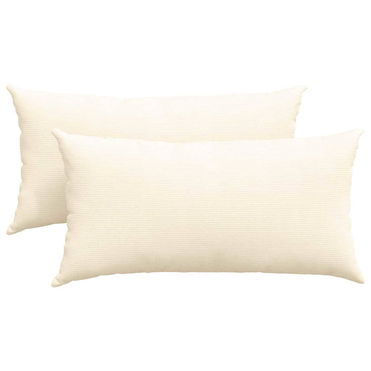 VidaXL coussins de canapé 2 pièces crème 80 x 40 cm tissu corde