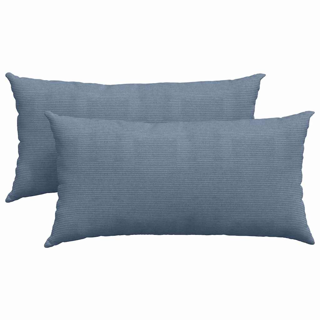 VidaXL coussins de canapé 2 pièces bleu 80 x 40 cm tissu corde