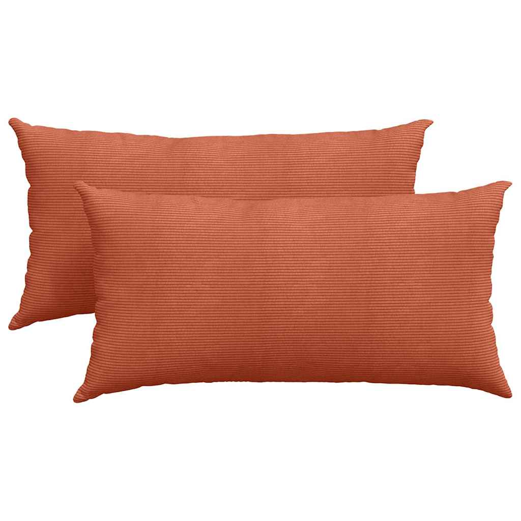 VidaXL coussins de canapé 2 pièces rouge-orange 80 x 40 cm tissu corde