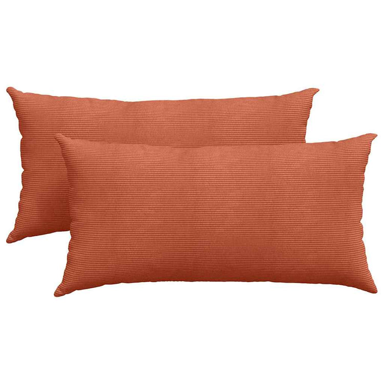 VidaXL coussins de canapé 2 pièces rouge-orange 80 x 40 cm tissu corde