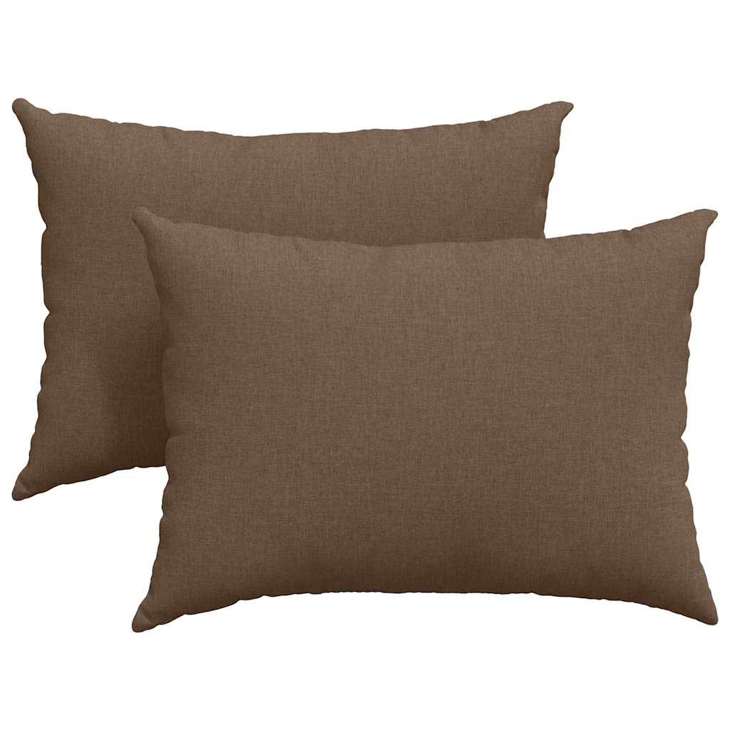 VidaXL coussins de canapé 2 pcs marron 70 x 50 cm tissu