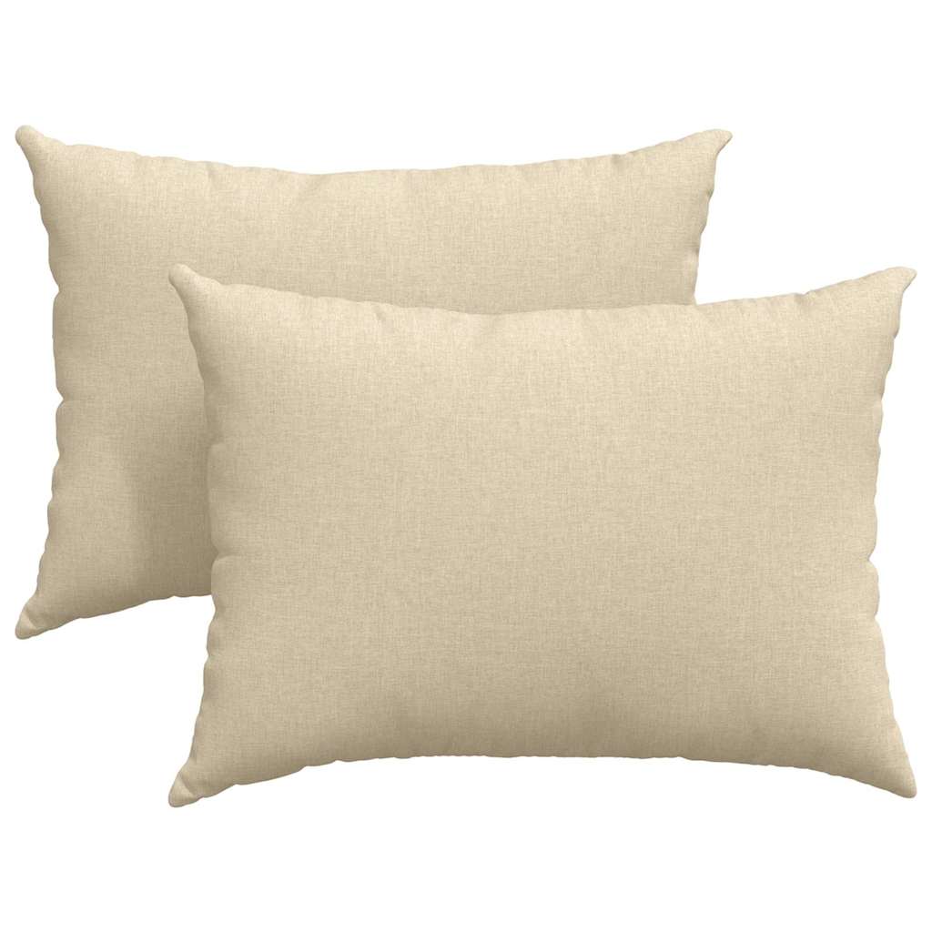 VidaXL coussins de canapé 2 pcs crème 70 x 50 cm tissu