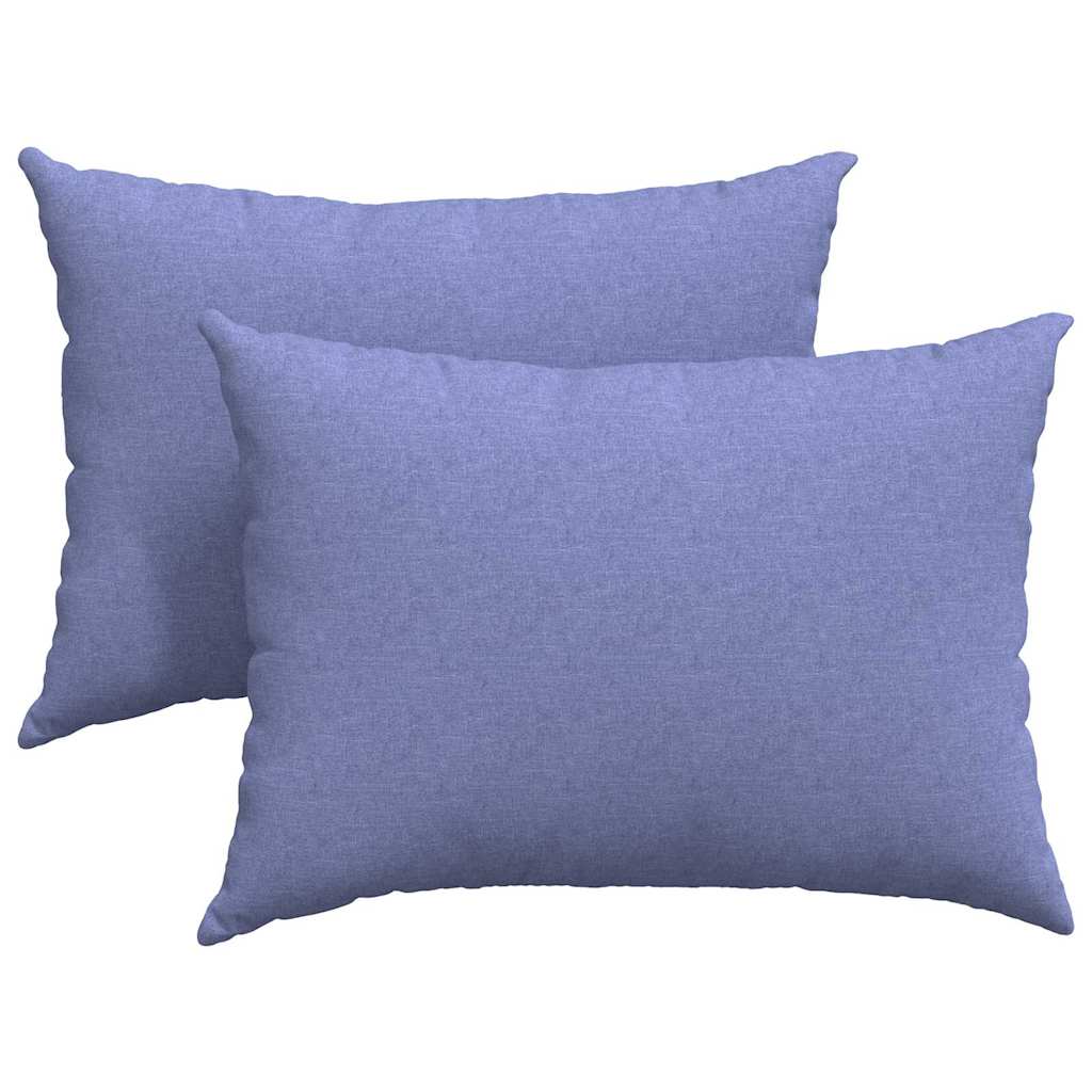 VidaXL coussins de canapé 2 pcs jean bleu 70 x 50 cm tissu