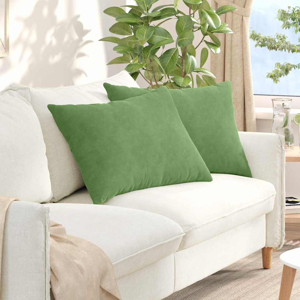 VidaXL coussins de canapé 2 pièces tissu corde vert clair 70 x 50 cm