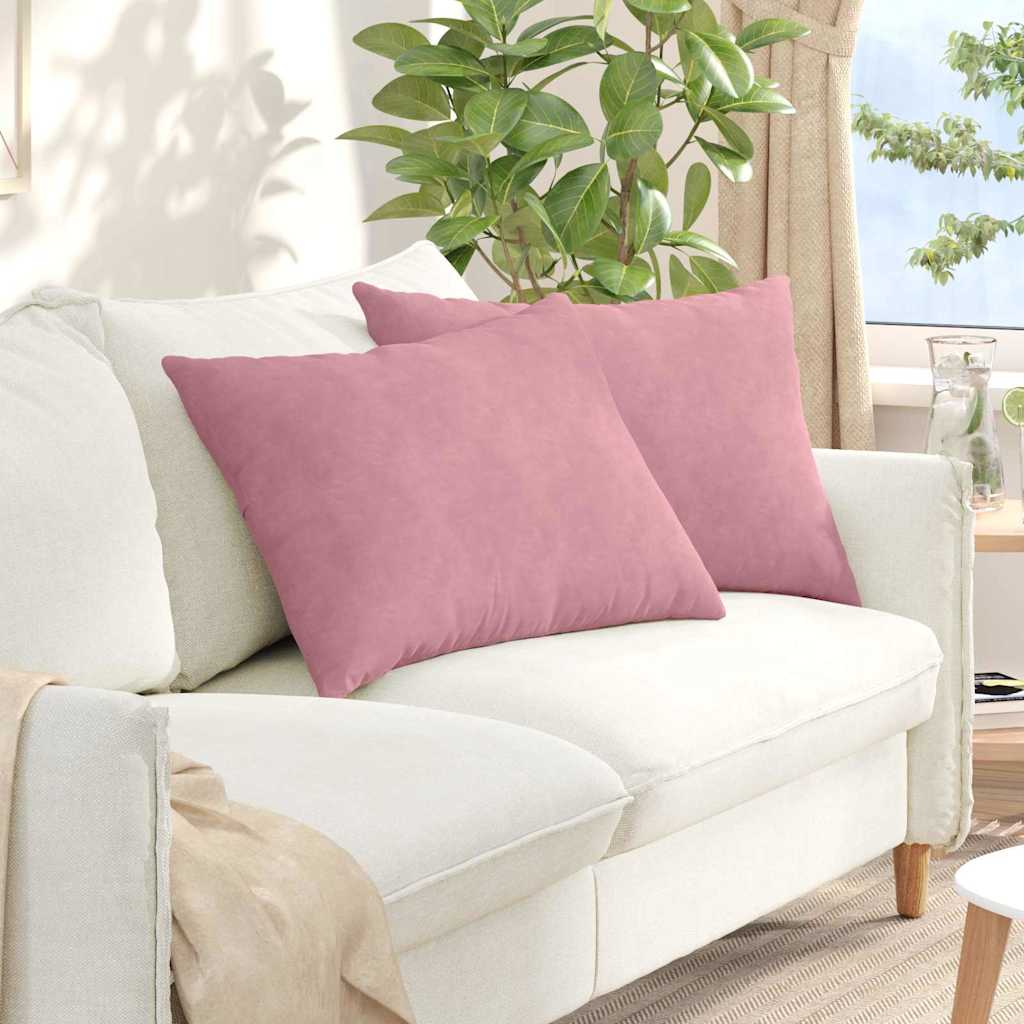 VidaXL coussins de canapé 2 pièces rose 70 x 50 cm tissu corde