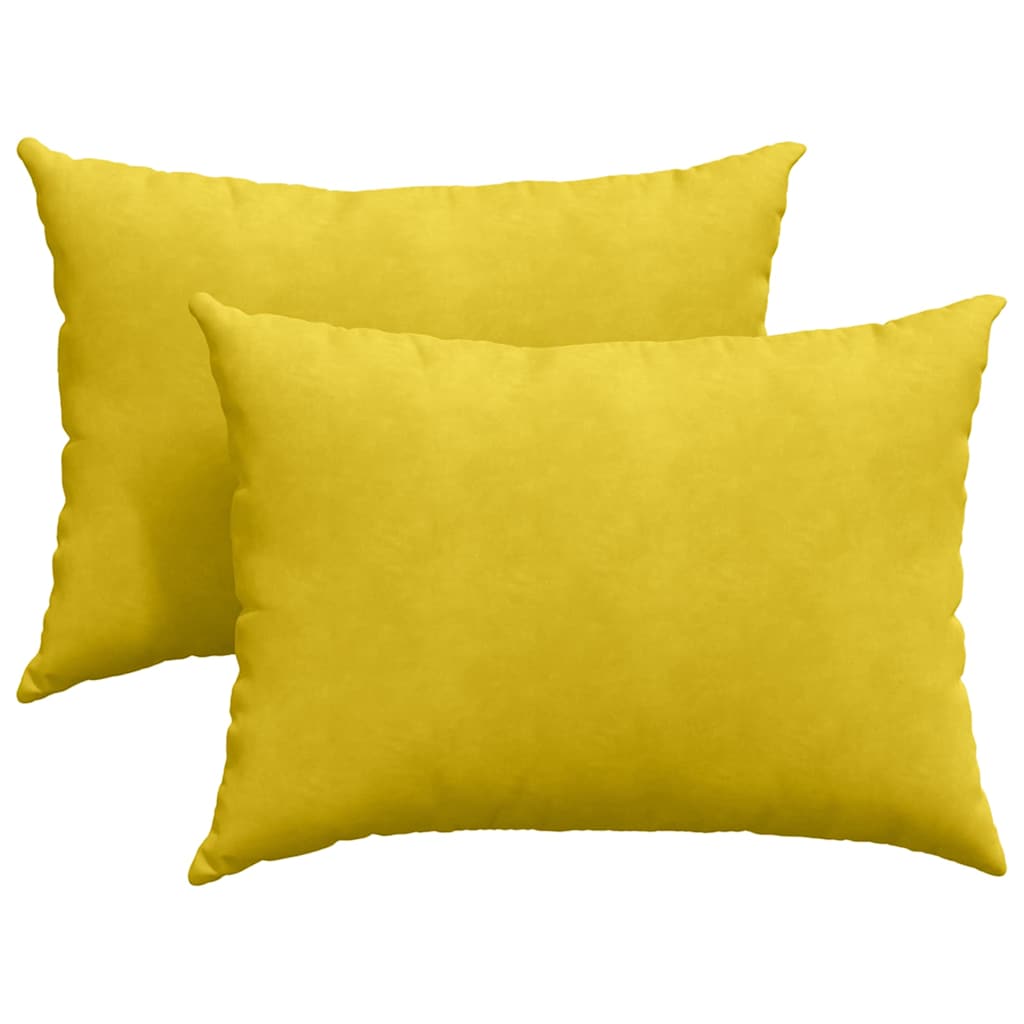 VidaXL coussins de canapé 2 pièces jaune 70 x 50 cm tissu corde