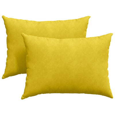 VidaXL coussins de canapé 2 pièces jaune 70 x 50 cm tissu corde