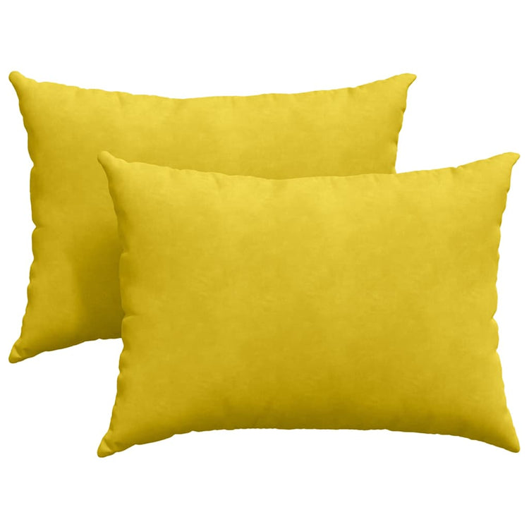 VidaXL coussins de canapé 2 pièces jaune 70 x 50 cm tissu corde