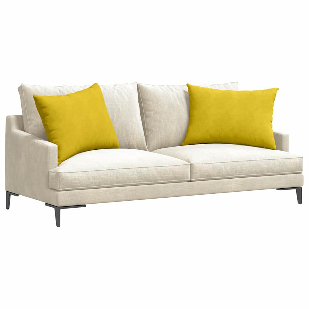 VidaXL coussins de canapé 2 pièces jaune 70 x 50 cm tissu corde