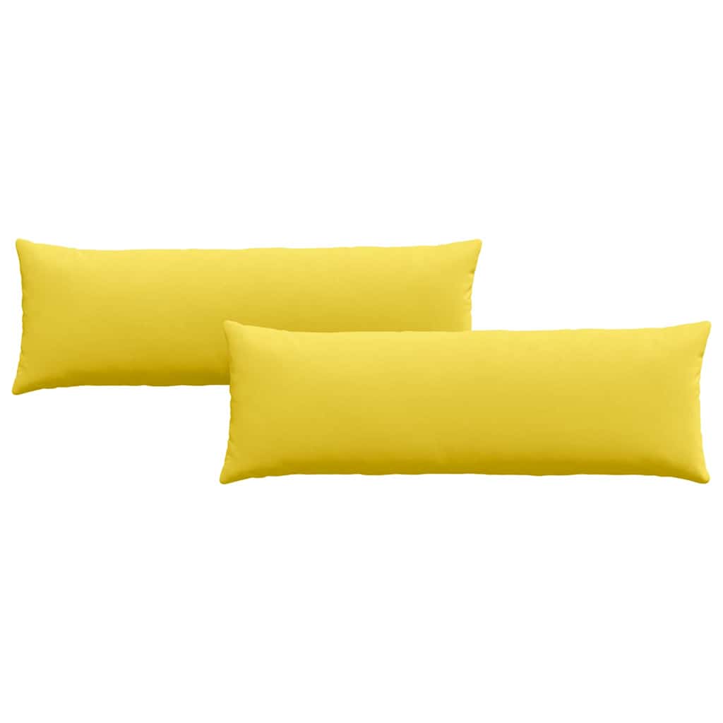 VidaXL coussins de canapé 2 pcs jaune clair 120 x 40 cm tissu
