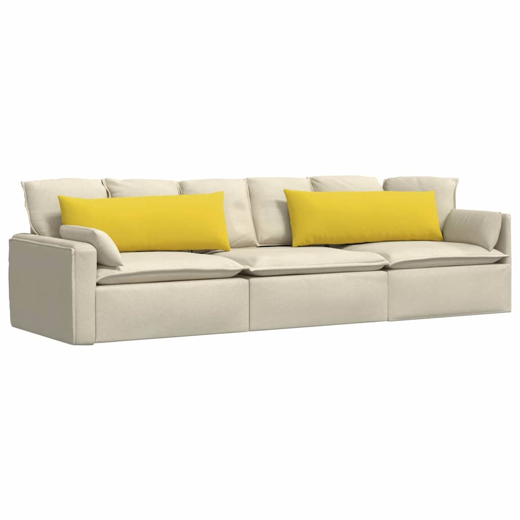 VidaXL coussins de canapé 2 pcs jaune clair 120 x 40 cm tissu