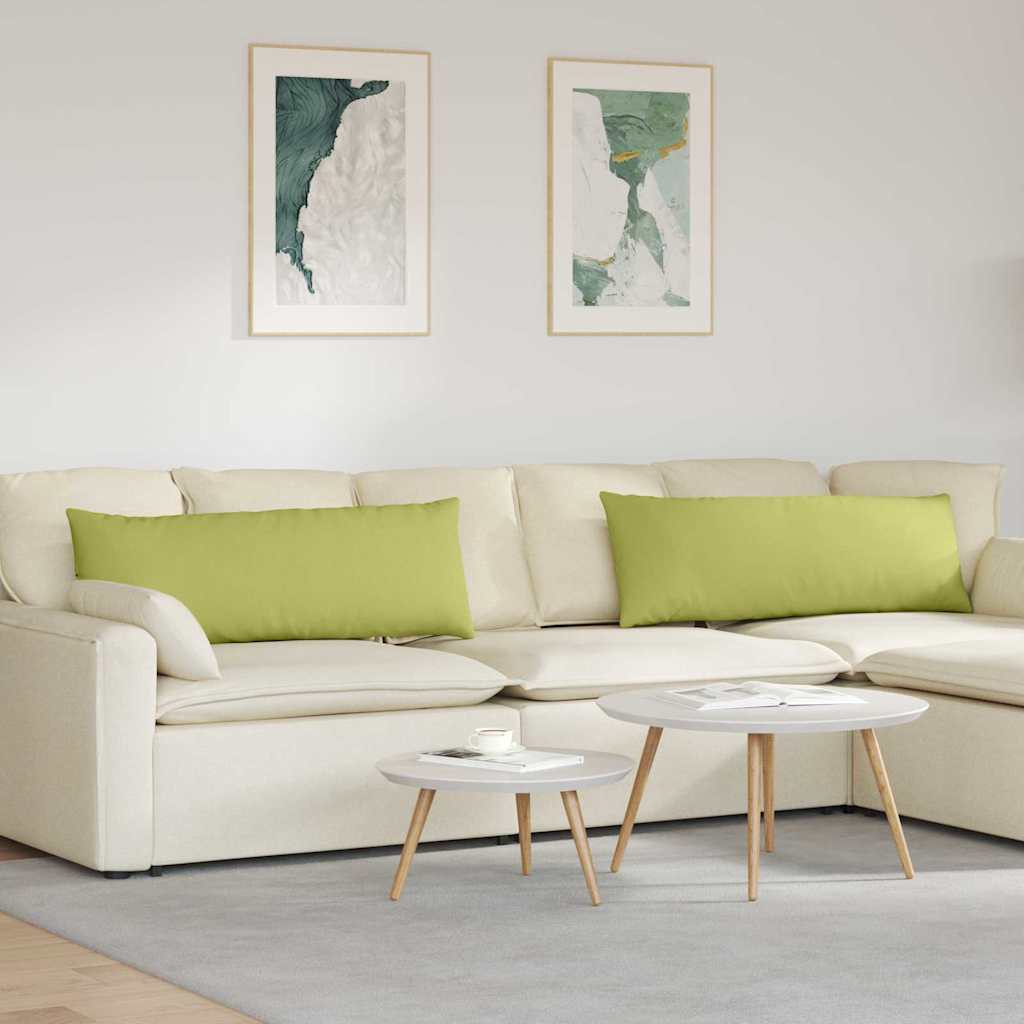VidaXL coussins de canapé 2 pcs tissu vert clair 120 x 40 cm