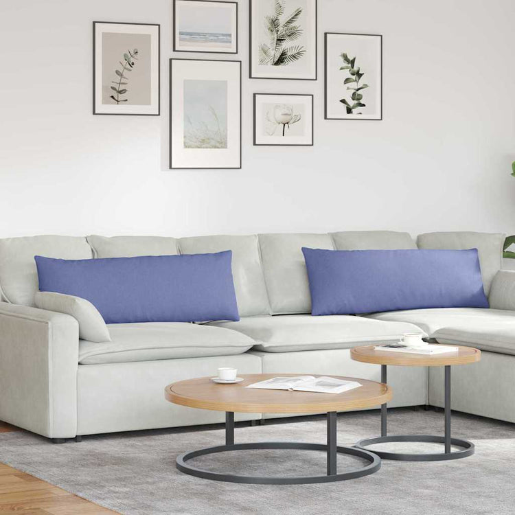 VidaXL coussins de canapé 2 pcs jean bleu 120 x 40 cm tissu