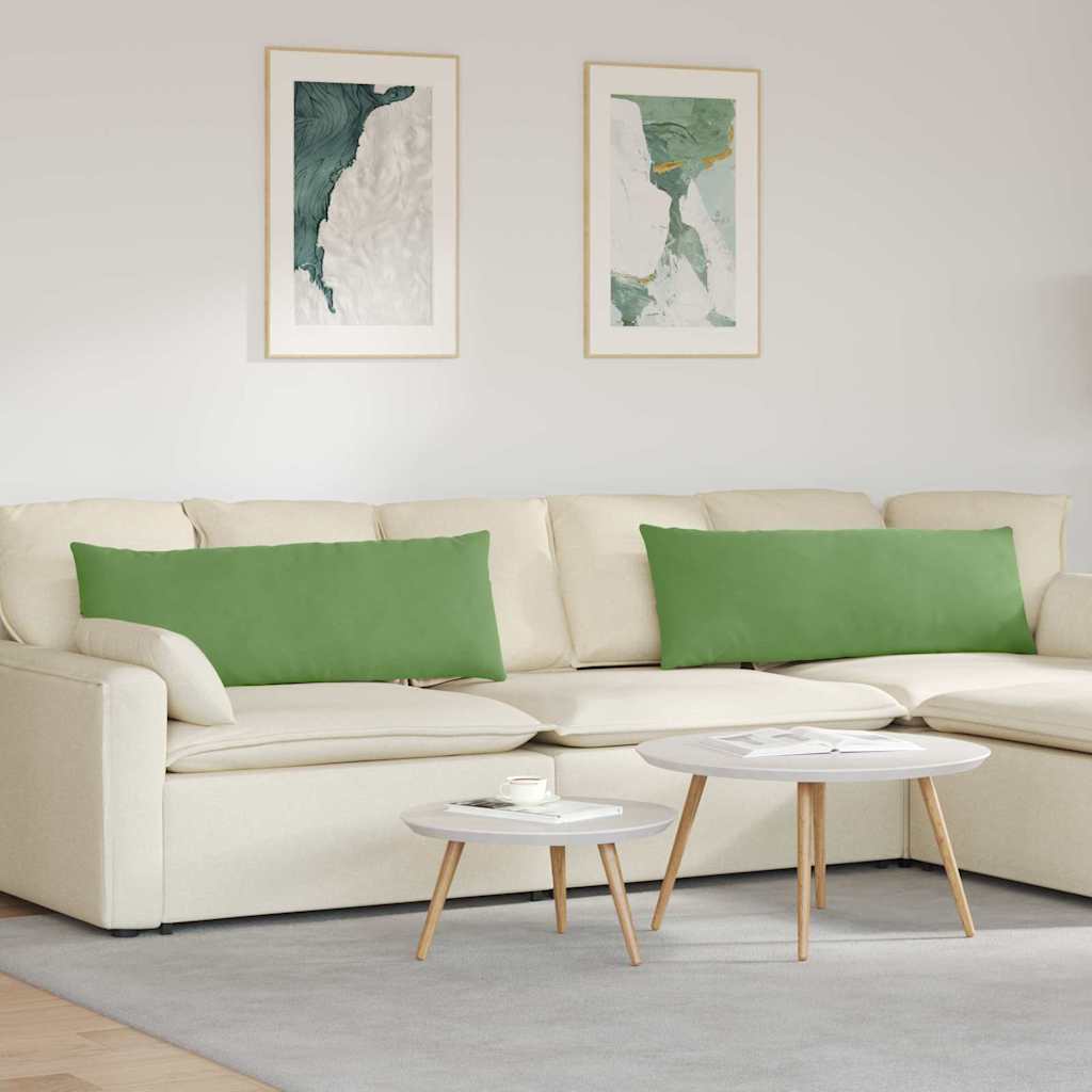 VidaXL coussins de canapé 2 pièces vert clair 120 x 40 cm tissu corde