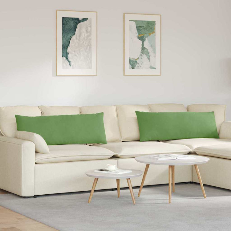 VidaXL coussins de canapé 2 pièces vert clair 120 x 40 cm tissu corde