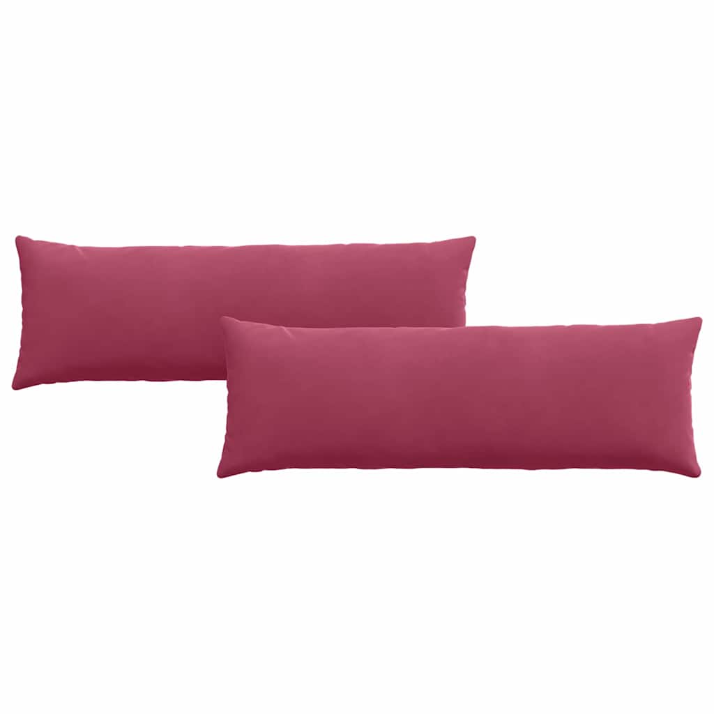 VidaXL coussins de canapé, 2 pièces, bordeaux, tissu corde 120 x 40 cm