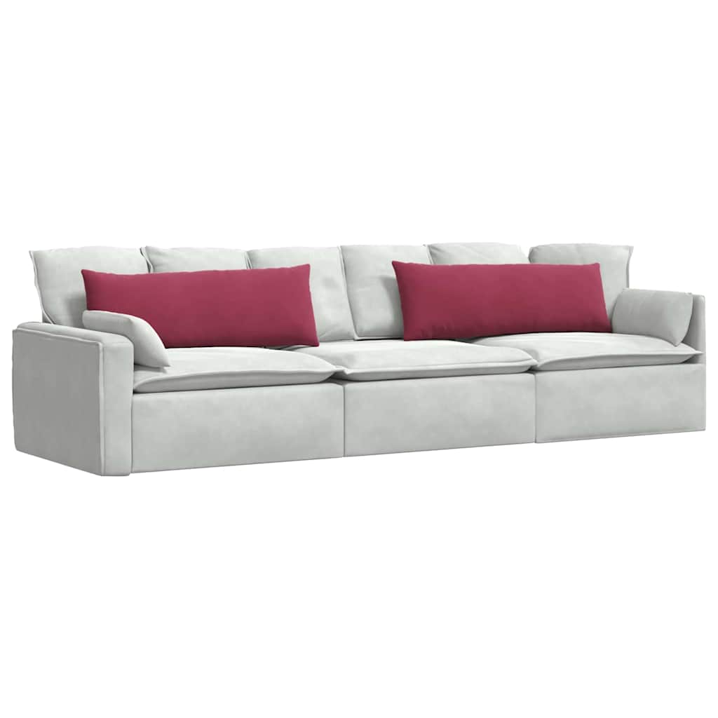 VidaXL coussins de canapé, 2 pièces, bordeaux, tissu corde 120 x 40 cm
