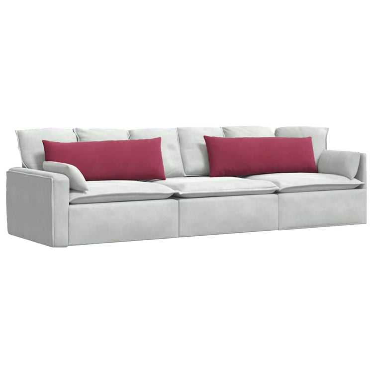 VidaXL coussins de canapé, 2 pièces, bordeaux, tissu corde 120 x 40 cm