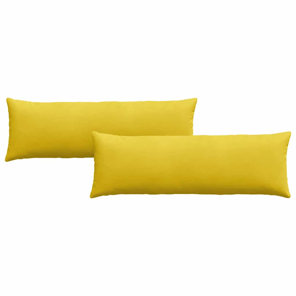VidaXL coussins de canapé 2 pièces jaune 120 x 40 cm tissu corde