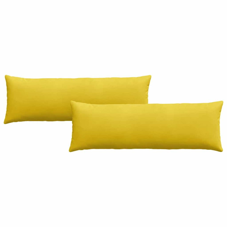 VidaXL coussins de canapé 2 pièces jaune 120 x 40 cm tissu corde