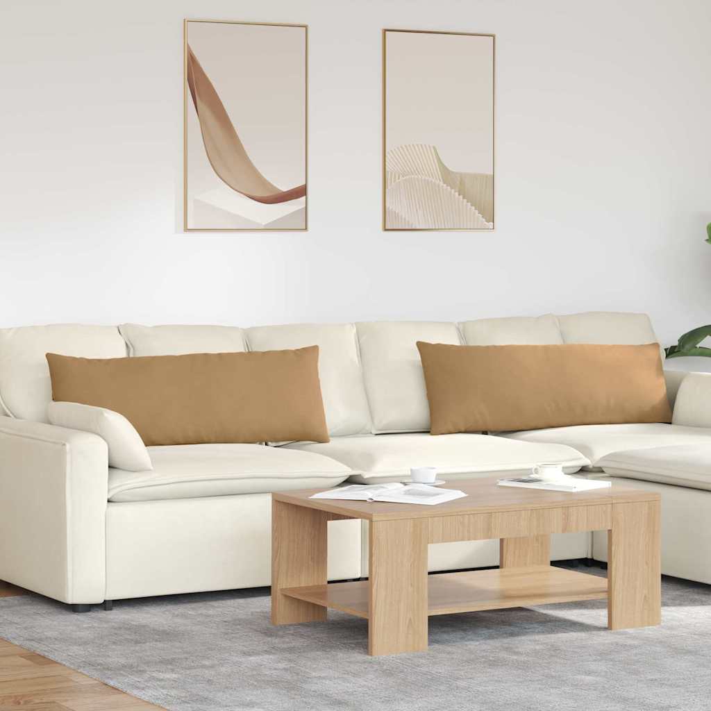 VidaXL coussins de canapé 2 pièces marron 120 x 40 cm tissu corde