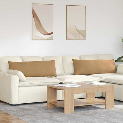 VidaXL coussins de canapé 2 pièces marron 120 x 40 cm tissu corde