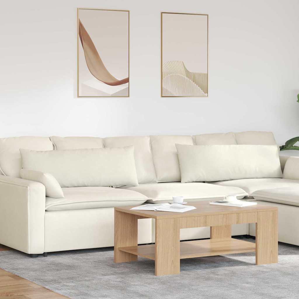VidaXL coussins de canapé 2 pièces crème 120 x 40 cm tissu corde