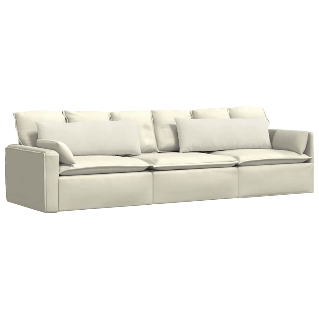 VidaXL coussins de canapé 2 pièces crème 120 x 40 cm tissu corde