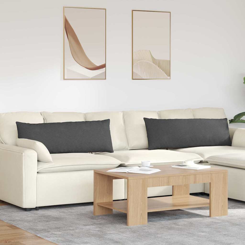 VidaXL coussins de canapé 2 pièces gris foncé 120 x 40 cm tissu corde