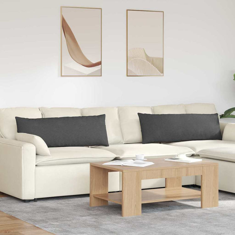 VidaXL coussins de canapé 2 pièces gris foncé 120 x 40 cm tissu corde