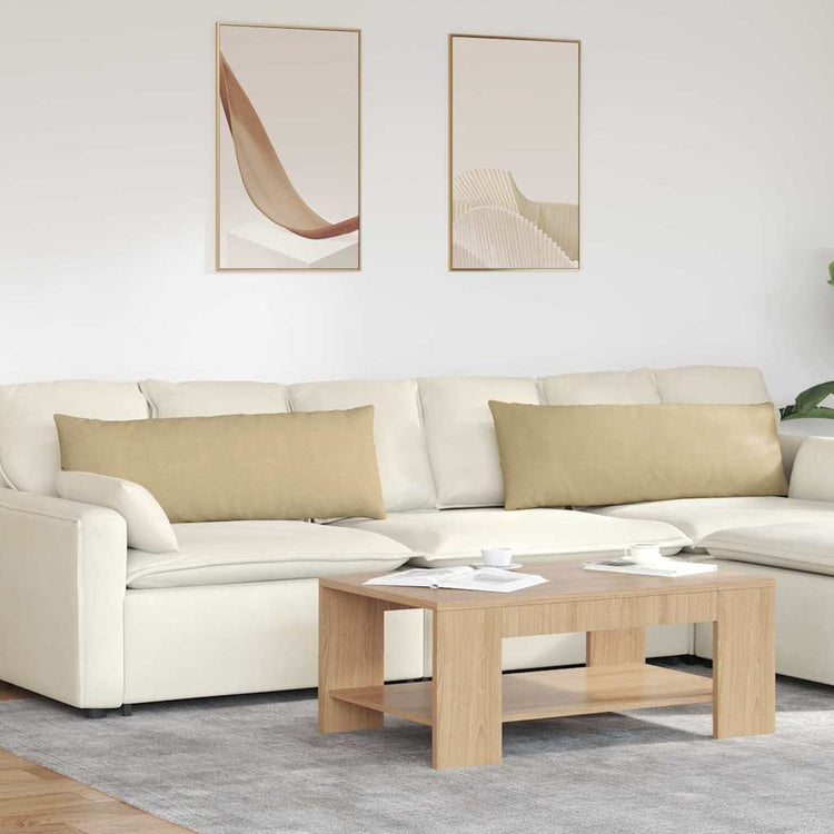 VidaXL coussins de canapé 2 pièces gris vert 120 x 40 cm tissu corde