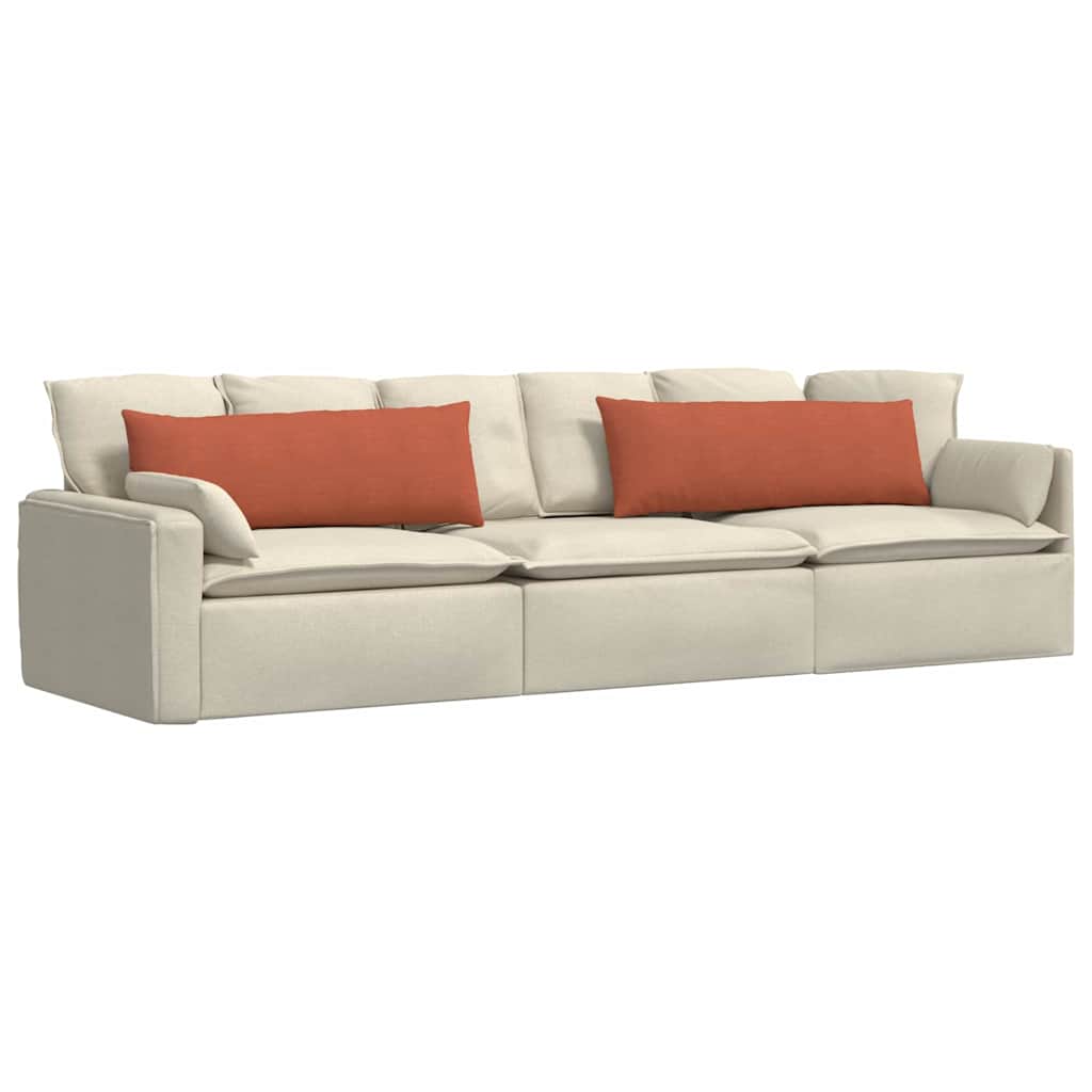 VidaXL coussins de canapé 2 pièces rouge-orange 120 x 40 cm tissu corde
