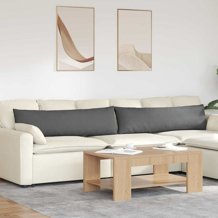 VidaXL coussins de canapé 2 pcs tissu gris foncé 145 x 40 cm