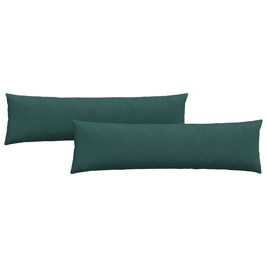 VidaXL coussins de canapé 2 pcs tissu vert foncé 145 x 40 cm