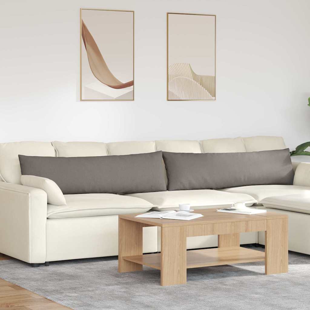 VidaXL coussins de canapé 2 pièces taupe 145 x 40 cm tissu