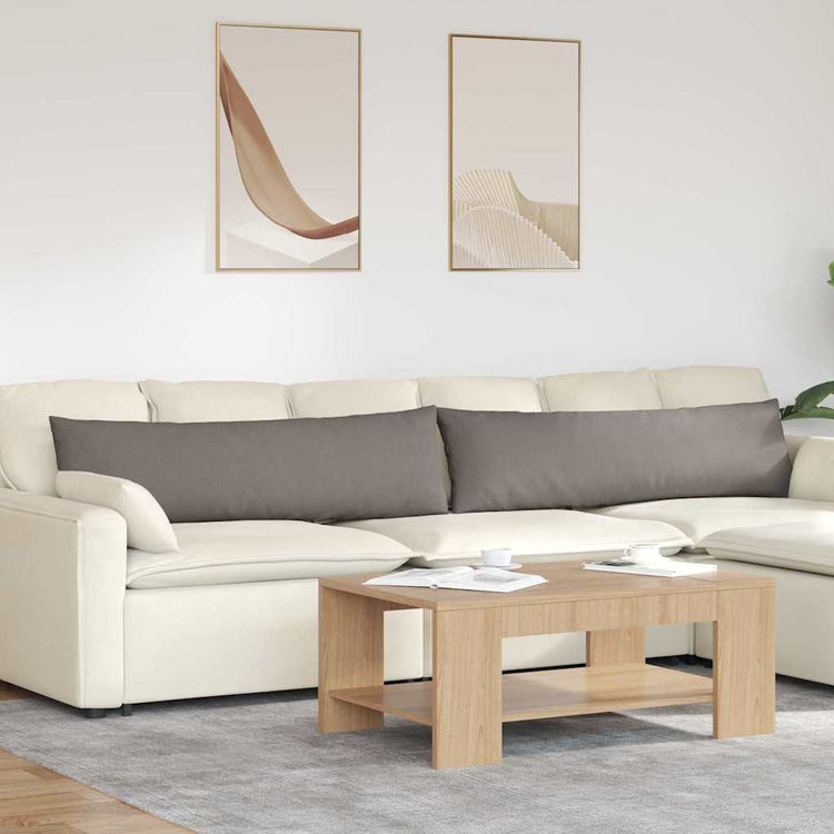 VidaXL coussins de canapé 2 pièces taupe 145 x 40 cm tissu