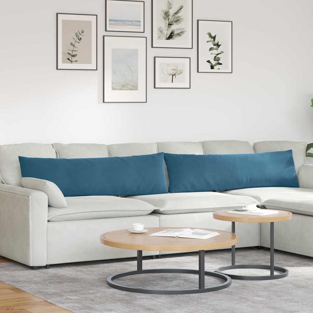 VidaXL coussins de canapé 2 pièces bleu 145 x 40 cm tissu corde