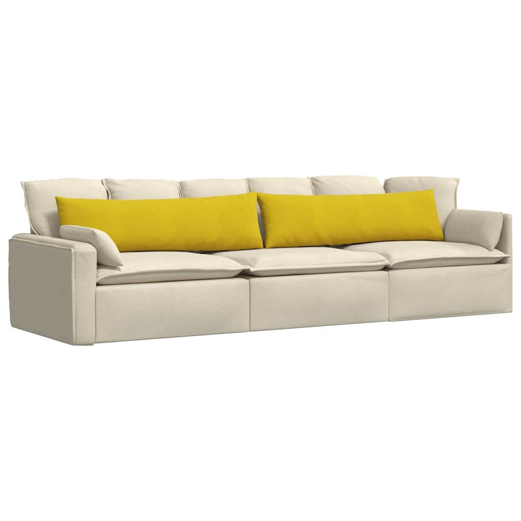 VidaXL coussins de canapé 2 pièces jaune 145 x 40 cm tissu corde