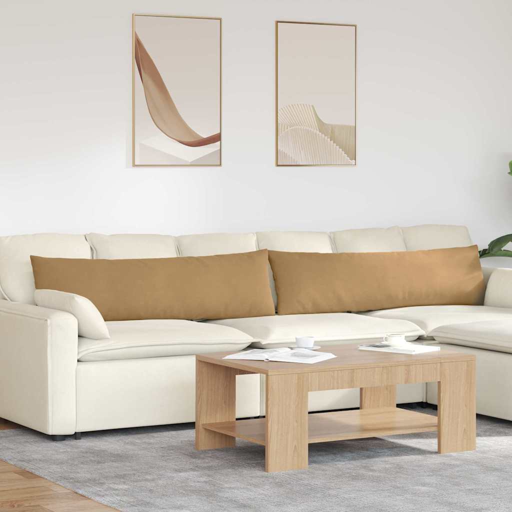 VidaXL coussins de canapé 2 pièces marron 145 x 40 cm tissu corde