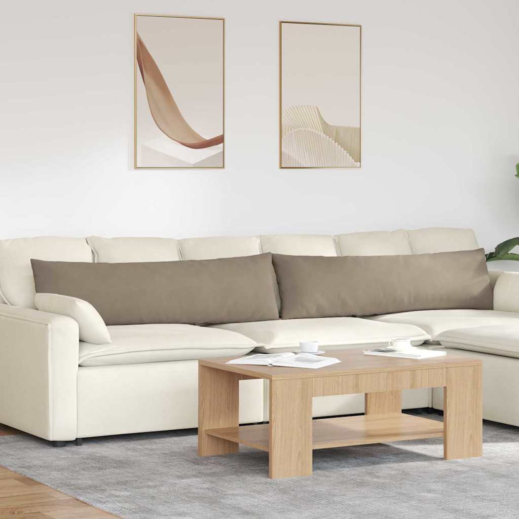 VidaXL coussins de canapé 2 pièces taupe 145 x 40 cm tissu
