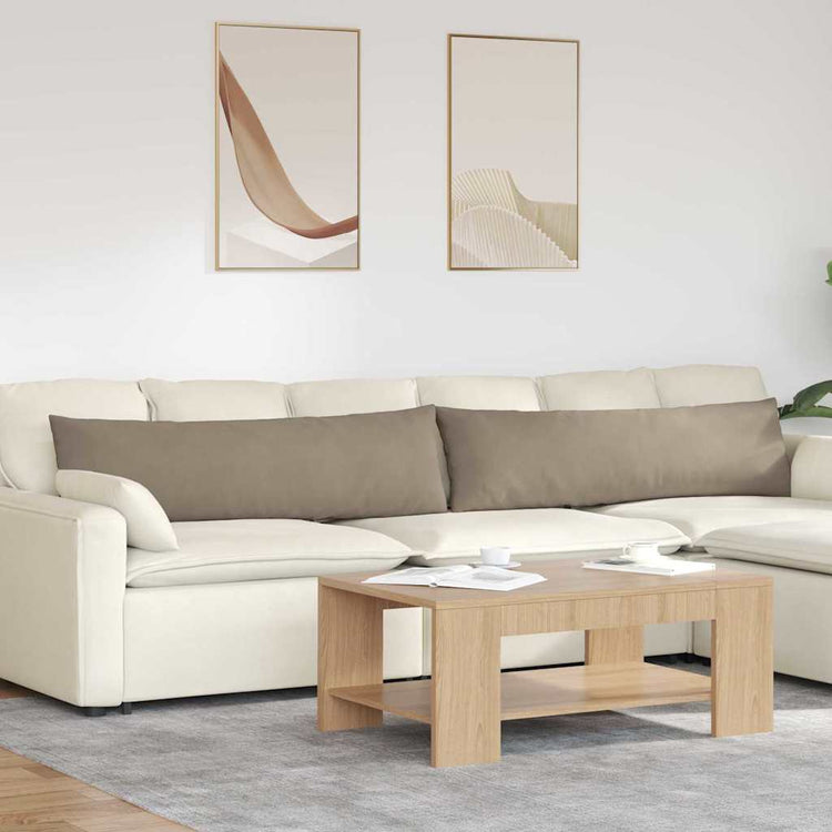 VidaXL coussins de canapé 2 pièces taupe 145 x 40 cm tissu