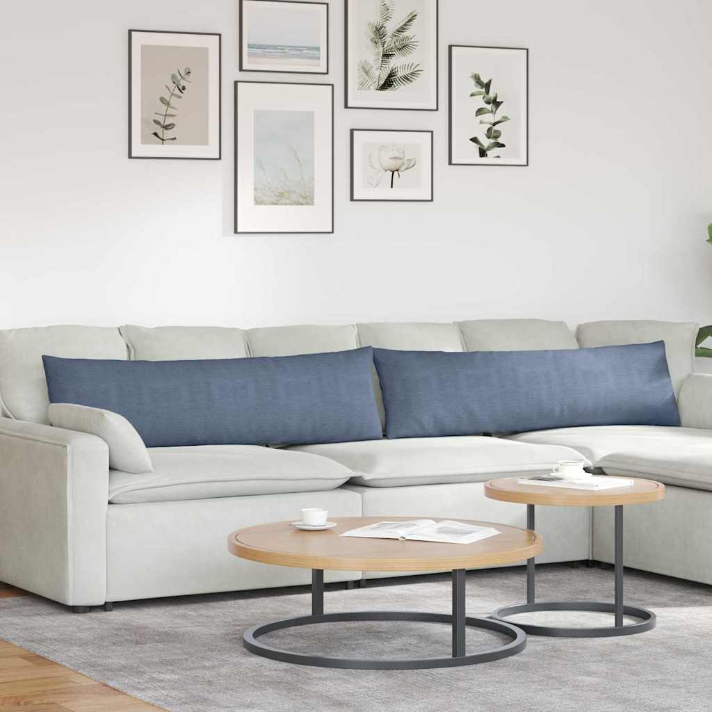 VidaXL coussins de canapé 2 pièces bleu 145 x 40 cm tissu corde