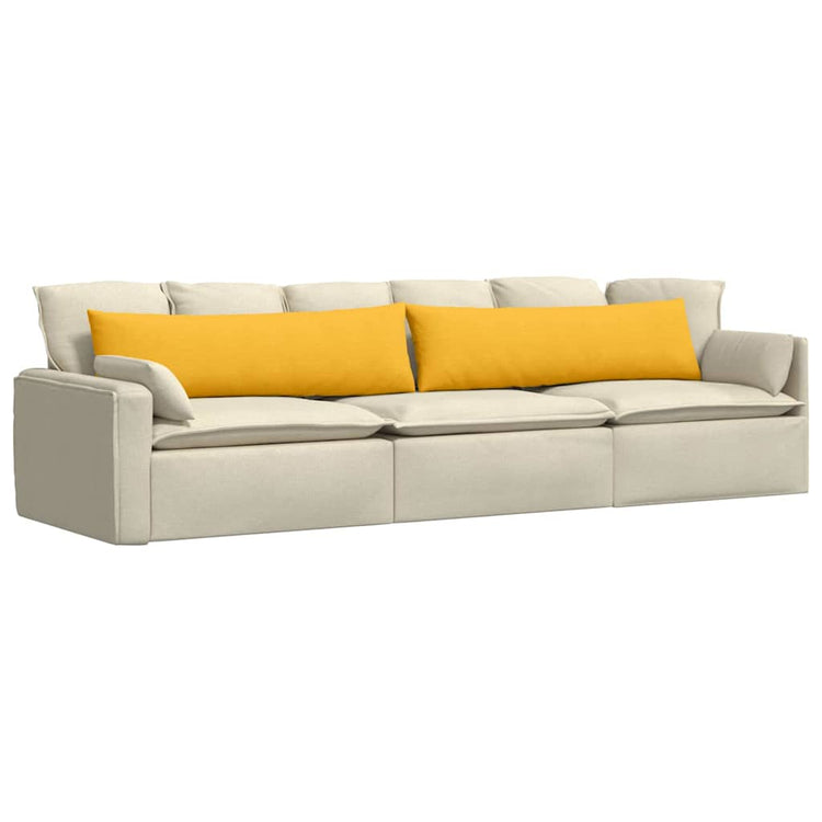 VidaXL coussins de canapé 2 pièces jaune clair 145 x 40 cm tissu corde