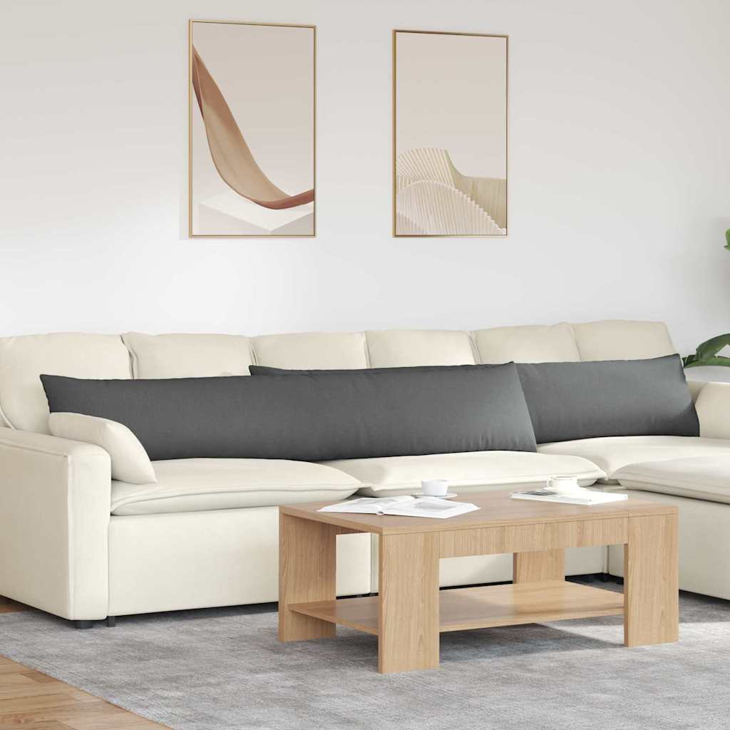 VidaXL coussins de canapé 2 pcs tissu gris foncé 200 x 40 cm